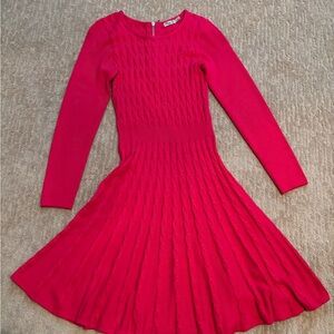 Hot PINK Knit Fit and Flare Dress